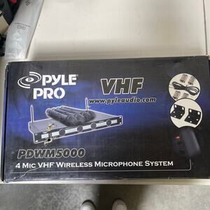 Pyle Pro PDWM5000 4-Mic VHF Wireless Microphone System DJ Party Entertainment